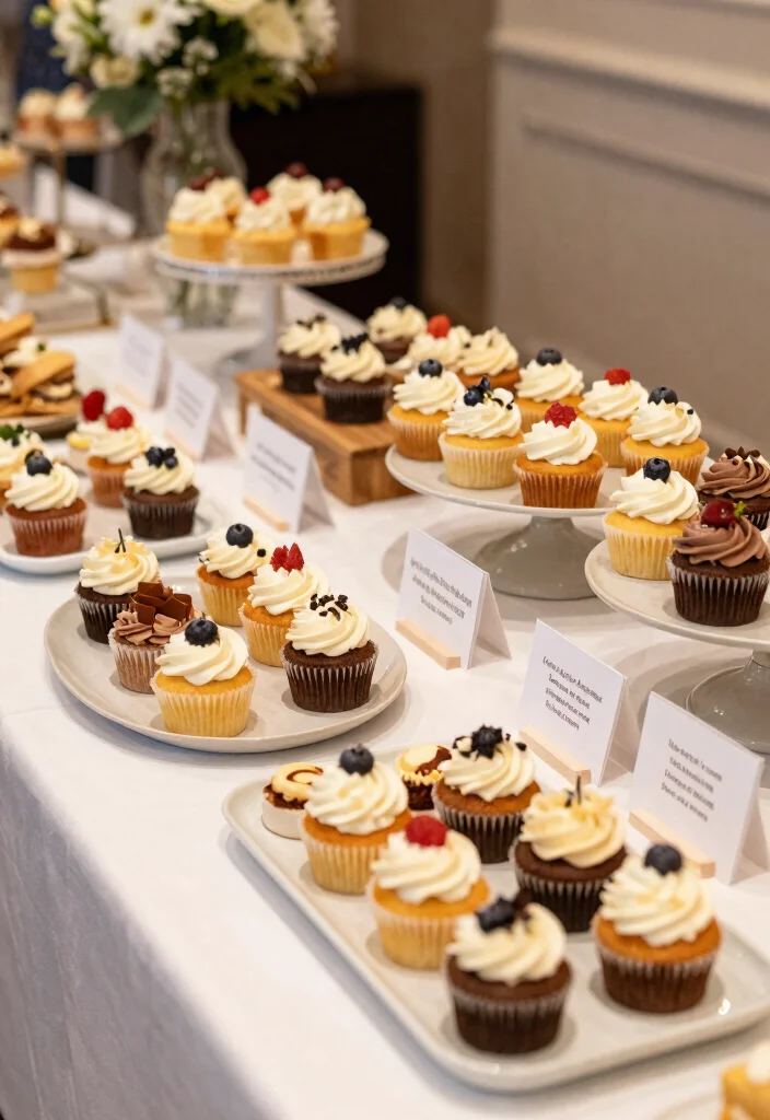 18 Wedding Cupcake Table Ideas That Look Beautiful - 17. Cupcake Tasting Menu 1