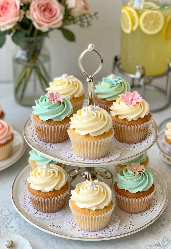 18 Wedding Cupcake Table Ideas That Look Beautiful - 4. Vintage Tea Party Vibes 1