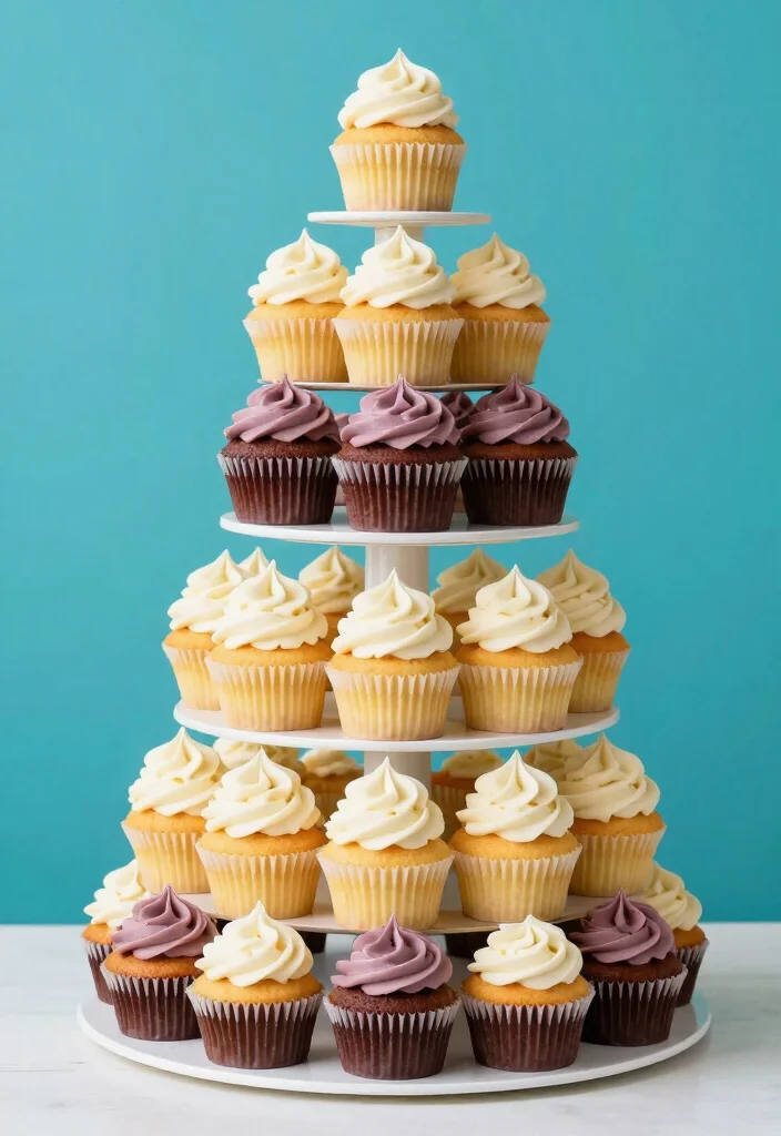 18 Wedding Cupcake Table Ideas That Look Beautiful - 5. Colorful Ombre Dream 1