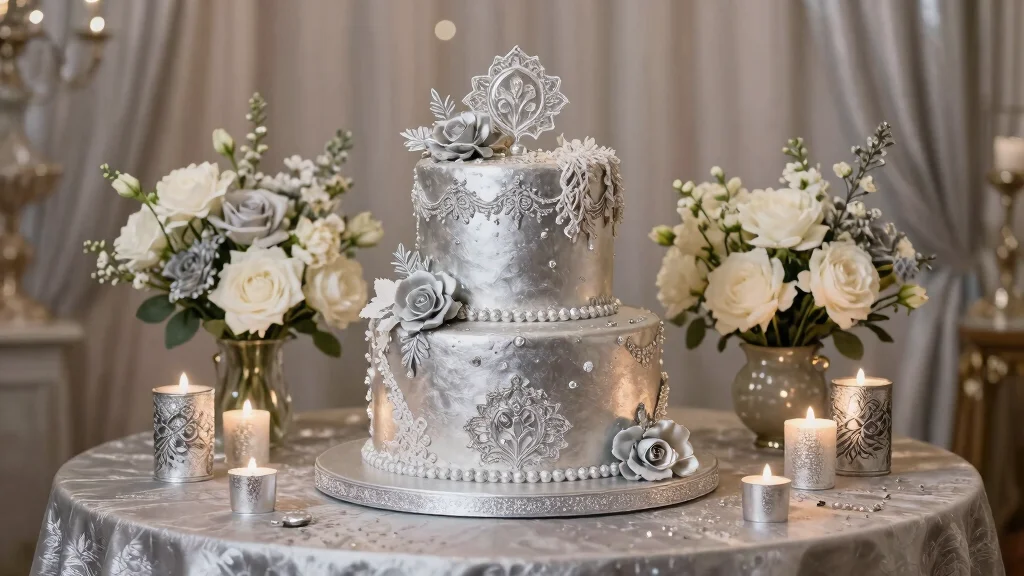 19 25th Anniversary Cake Ideas With Silver Elegance