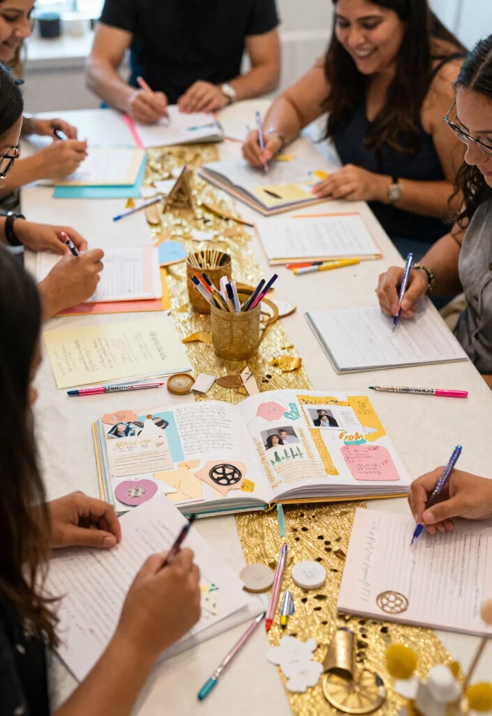 19 60th Anniversary Party Ideas That Shine With Love - 10. Golden Anniversary Scrapbook Station 1