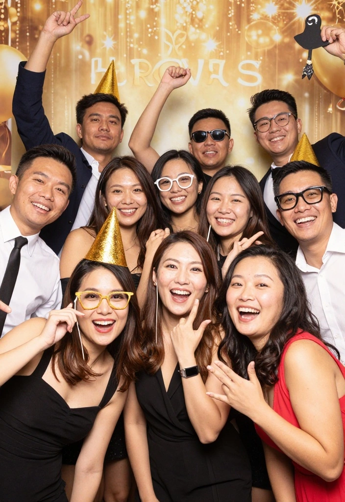 19 60th Anniversary Party Ideas That Shine With Love - 18. Golden-Themed Group Photo 1