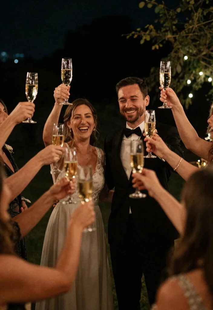 19 60th Anniversary Party Ideas That Shine With Love - 19. Golden Toast at Midnight 1