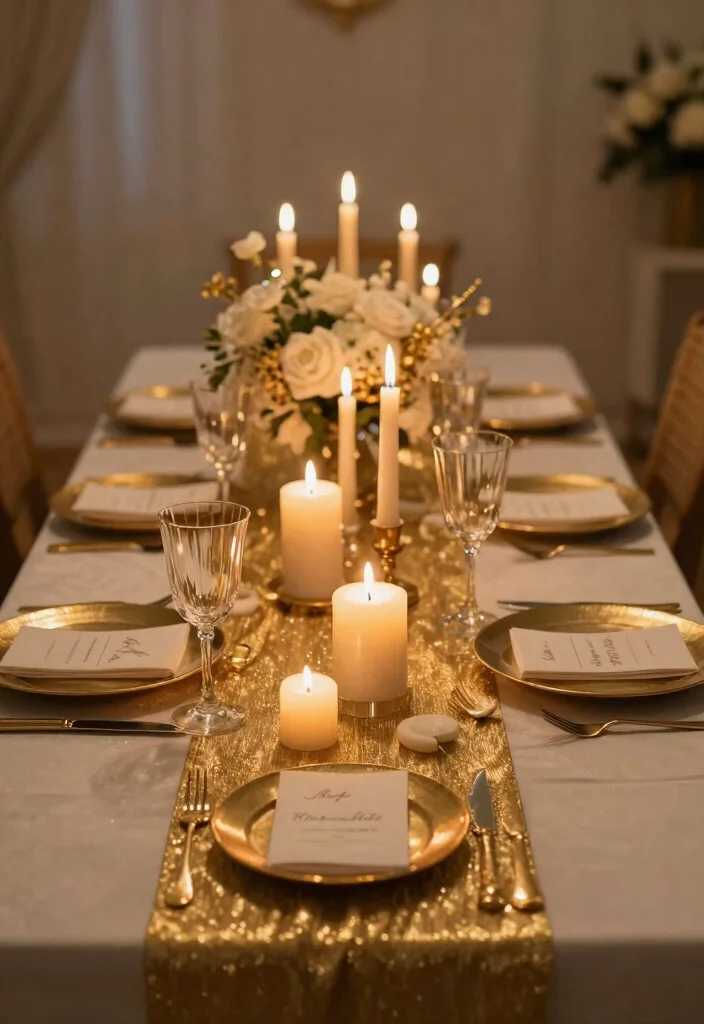 19 60th Anniversary Party Ideas That Shine With Love - 2. Golden Candlelit Dinner 1