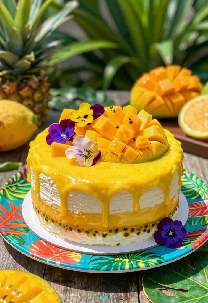 19 Anniversary Cakes Ideas That Feel Special And Sweet - 11. Tropical Mango Passionfruit Cake 1