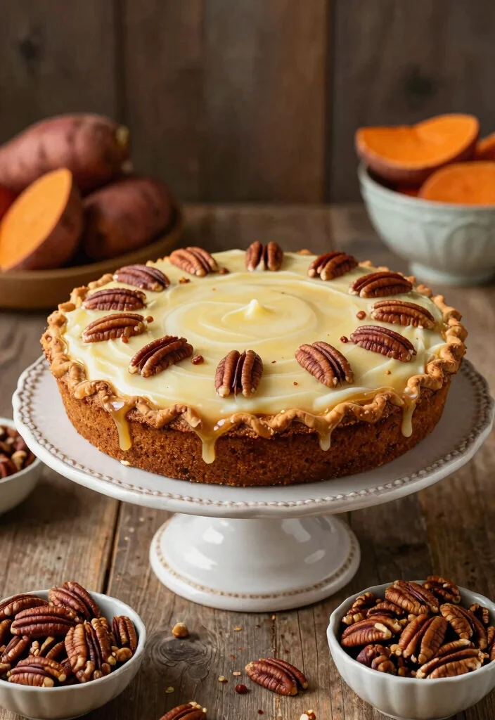 19 Anniversary Cakes Ideas That Feel Special And Sweet - 15. Sweet Potato Pecan Pie Cake 1