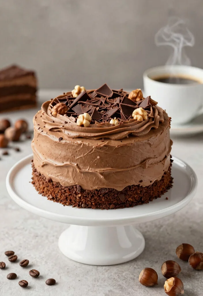 19 Anniversary Cakes Ideas That Feel Special And Sweet - 9. Mocha Hazelnut Layer Cake 1
