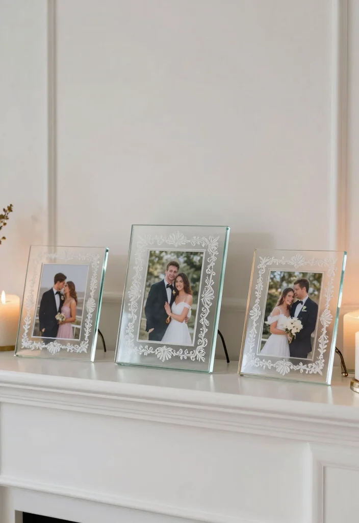 19 Anniversary Photo Frame Ideas That Preserve Love - 17. Engraved Glass Frames 1