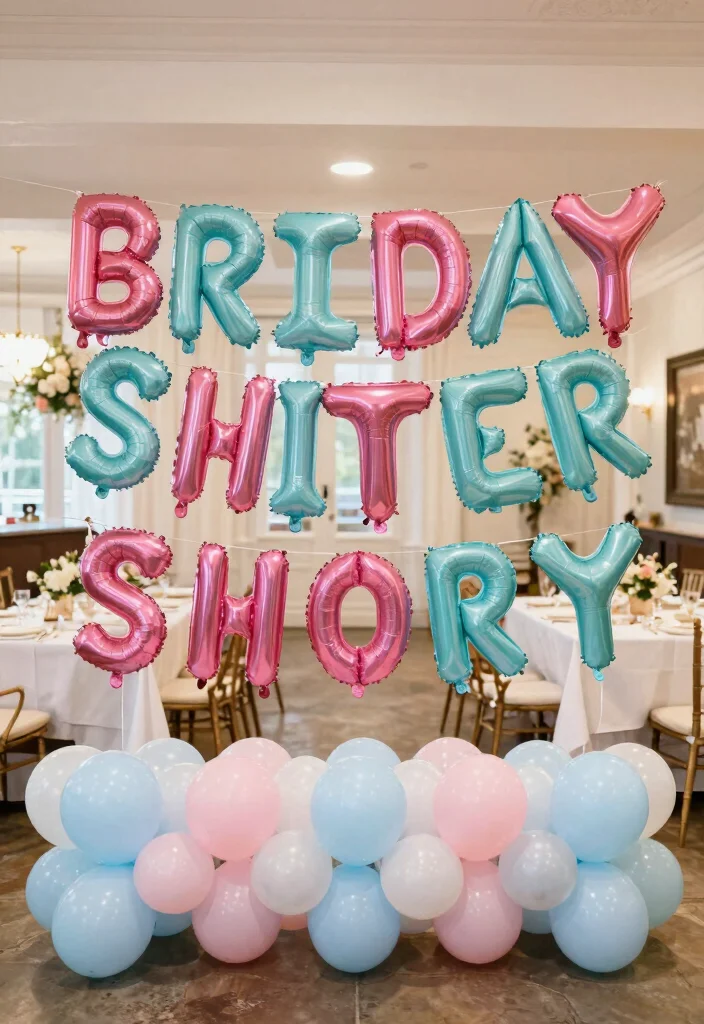 19 Bridal Shower Balloon Ideas That Brighten The Room - 10. Balloon Signage for Personalized Touches 1