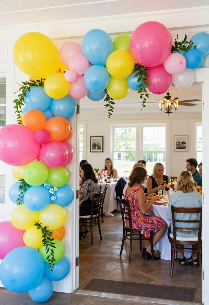 19 Bridal Shower Balloon Ideas That Brighten The Room - 11. Balloon Garland for Festive Borders 1