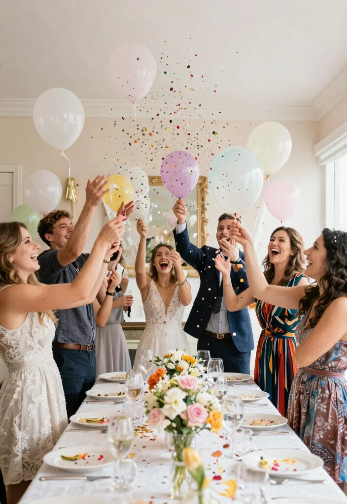 19 Bridal Shower Balloon Ideas That Brighten The Room - 14. Balloon Confetti for a Festive Surprise 1