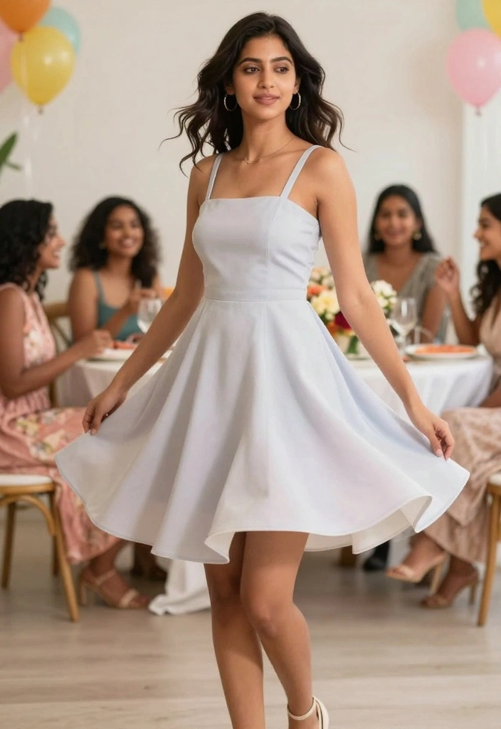 19 Bridal Shower Dress Ideas That Flatter Every Style - 15. Twirl-Worthy Skater Dress 1
