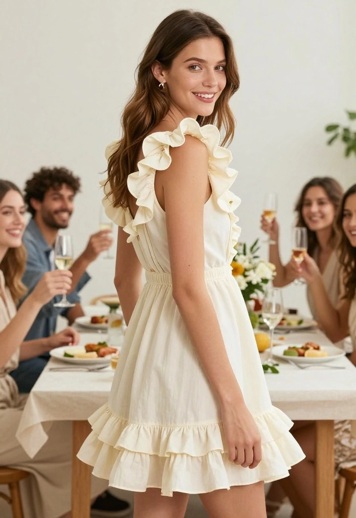 19 Bridal Shower Dress Ideas That Flatter Every Style - 18. Whimsical Ruffle Dress 1