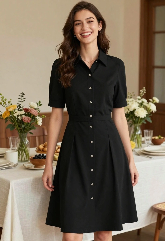 19 Bridal Shower Dress Ideas That Flatter Every Style - 19. Classic Button-Up Dress 1