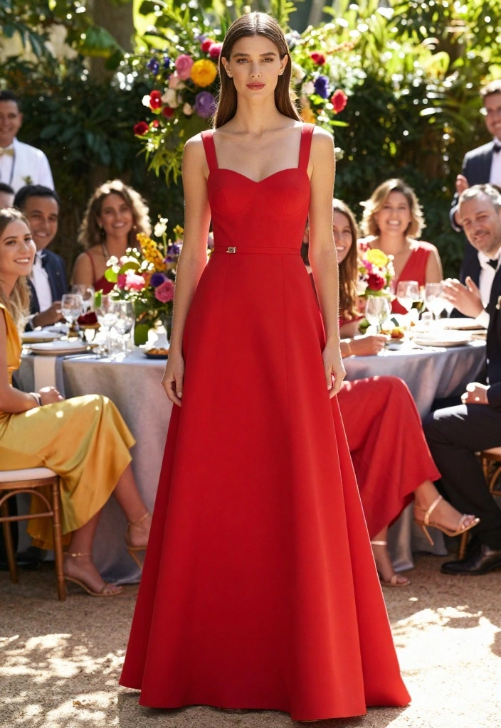 19 Bride Sister Outfit Ideas That Steal The Show - 10. Bold Color Choices 1