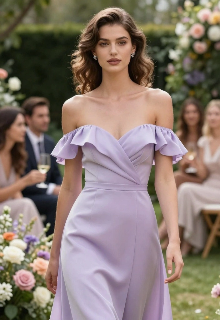 19 Bride Sister Outfit Ideas That Steal The Show - 12. Flirty Off-the-Shoulder Style 1