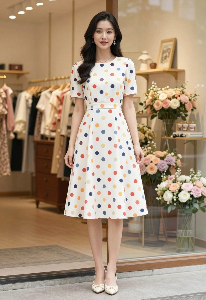 19 Bride Sister Outfit Ideas That Steal The Show - 5. Playful Tea-Length Dress 1