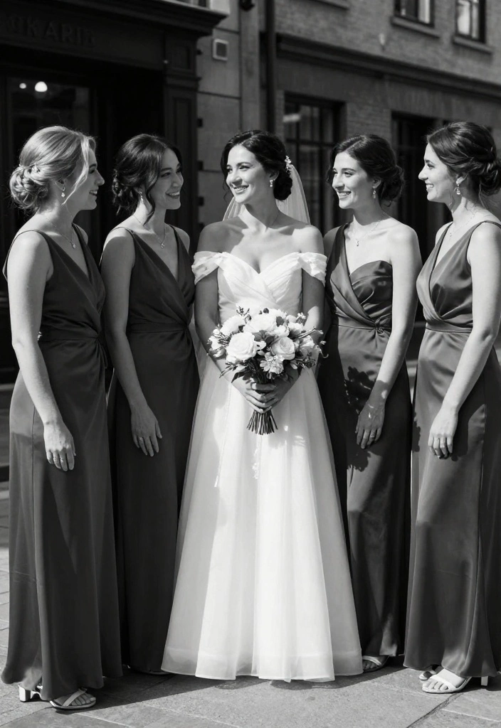 19 Bridesmaid Photoshoot Ideas That Capture Friendship - 15. Artsy Black and White 1