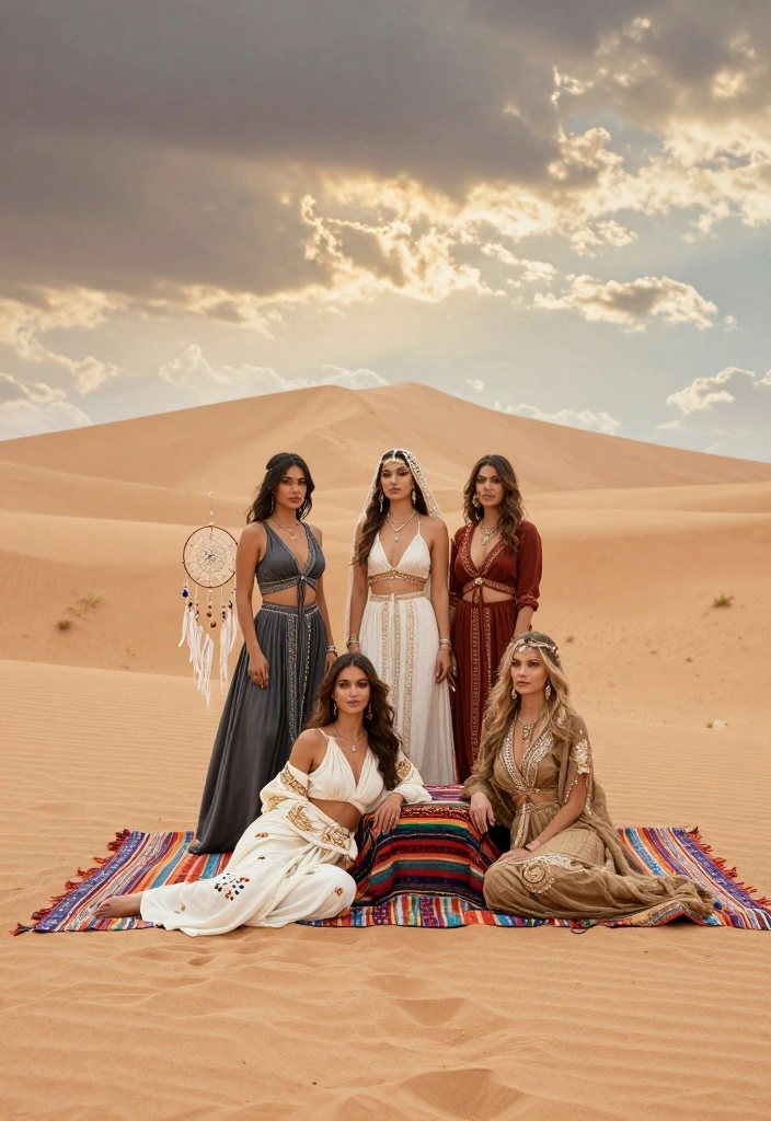 19 Bridesmaid Photoshoot Ideas That Capture Friendship - 17. Boho Desert Vibes 1
