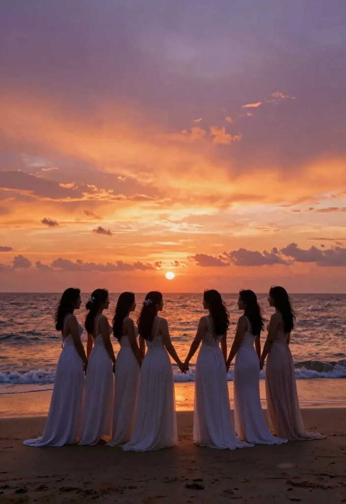 19 Bridesmaid Photoshoot Ideas That Capture Friendship - 3. Sunset Silhouettes 1