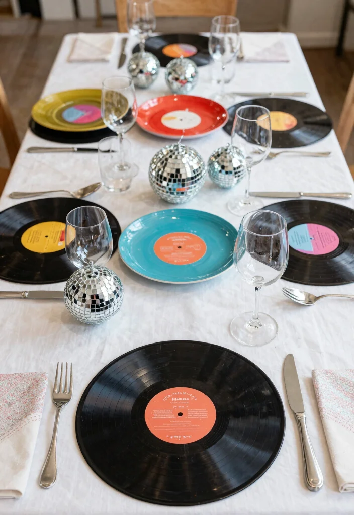 19 Disco Bridal Shower Ideas That Bring The Sparkle - 13. Creative Table Settings 1
