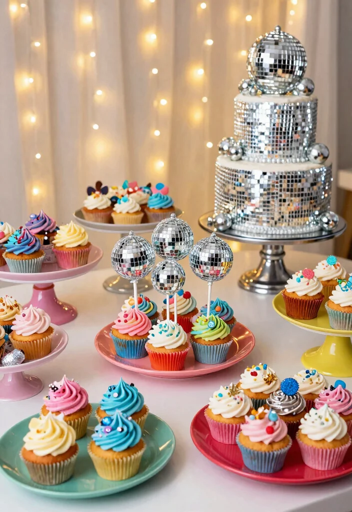 19 Disco Bridal Shower Ideas That Bring The Sparkle - 7. Disco Desserts 1