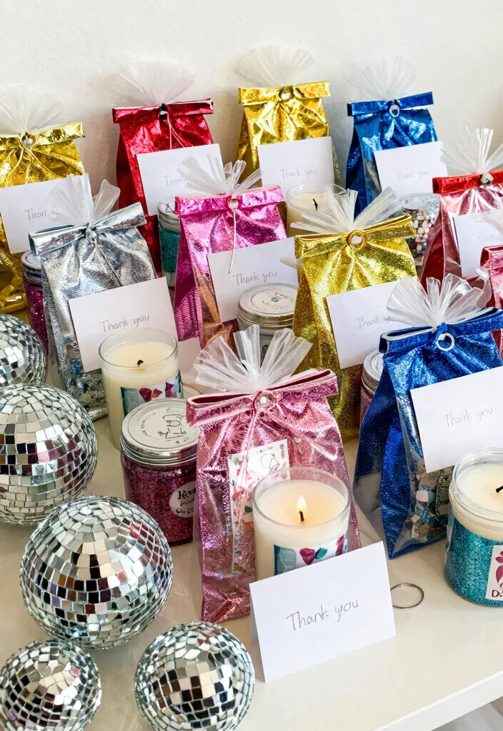 19 Disco Bridal Shower Ideas That Bring The Sparkle - 8. Glitter Party Favors 1