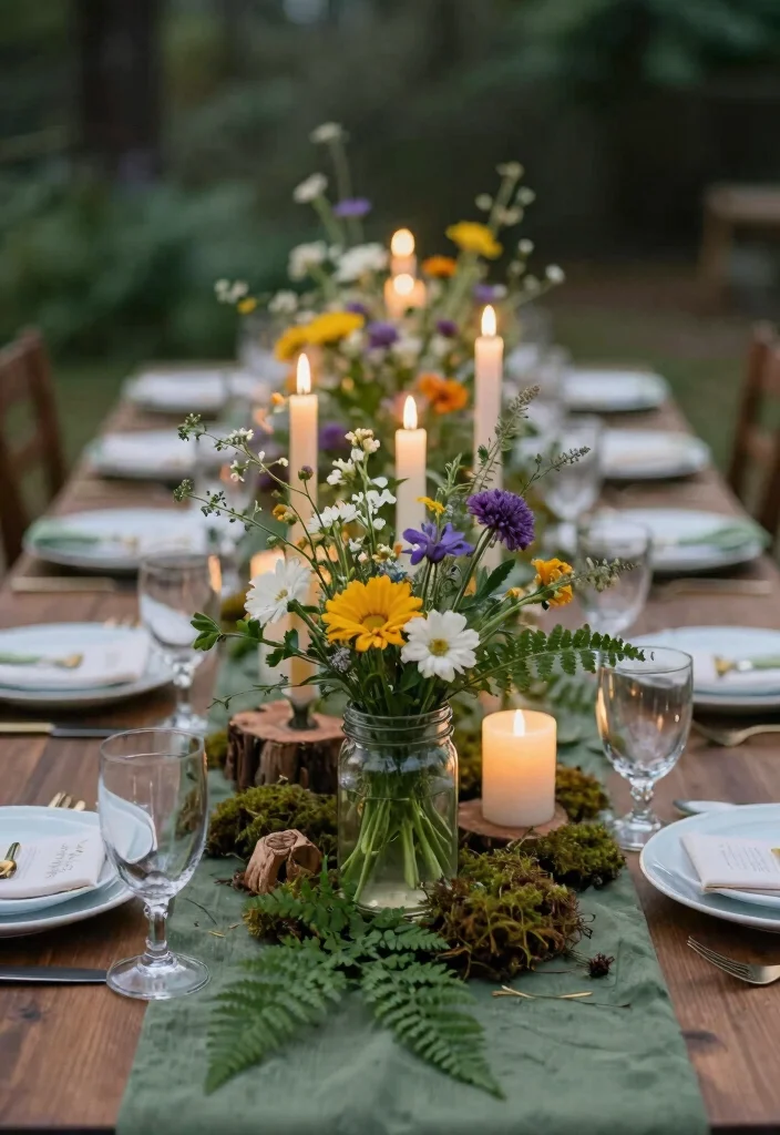 19 Enchanted Forest Bridal Shower Ideas That Feel Magical - 3. Nature-Inspired Centerpieces 1