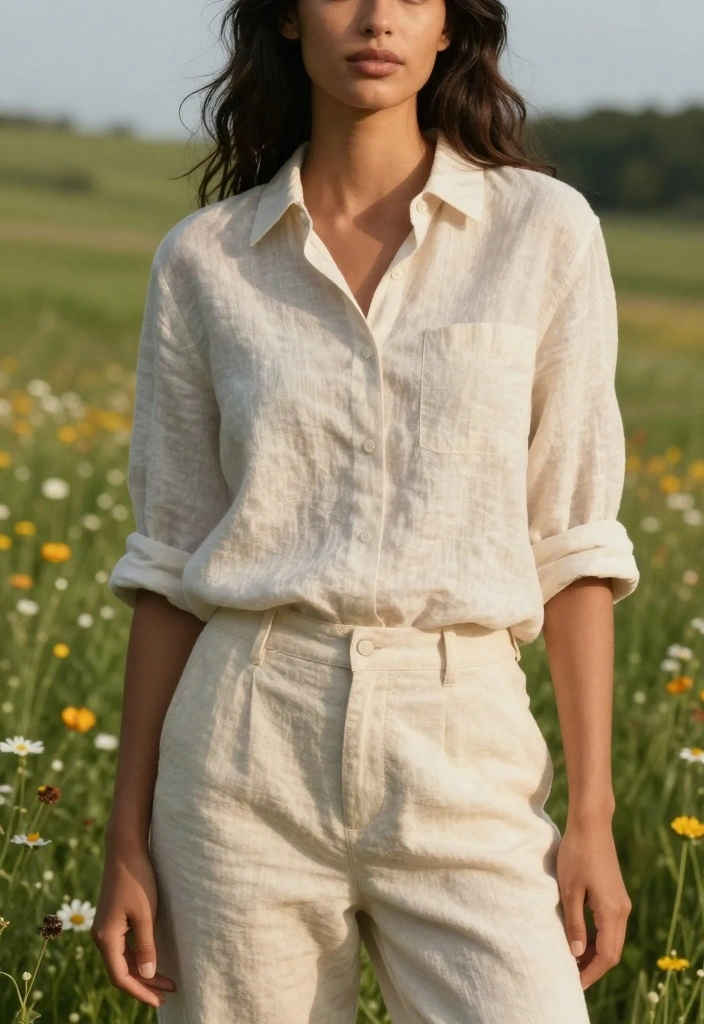 19 Engagement Outfit Ideas That Photograph Beautifully - 2. Lightweight Linen Shirt with Casual Trousers 1