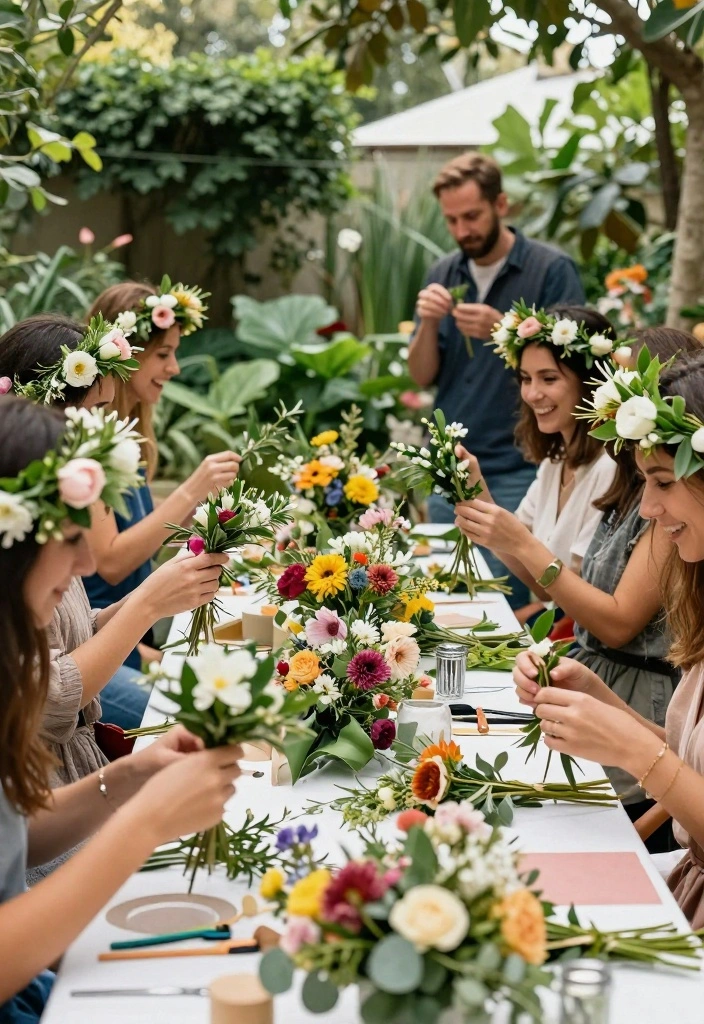 19 Garden Tea Party Bridal Shower Ideas That Feel Whimsical - 6. DIY Flower Crown Station 1