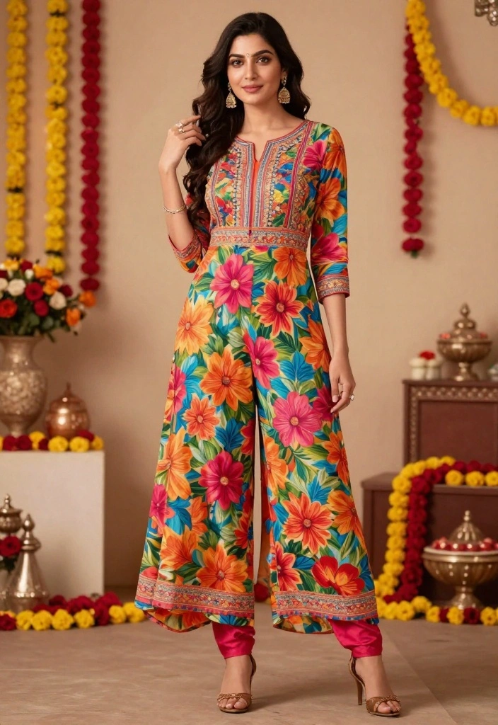 19 Mehndi Outfit Ideas That Steal the Show - 4. Colorful Indo-Western Jumpsuit 1