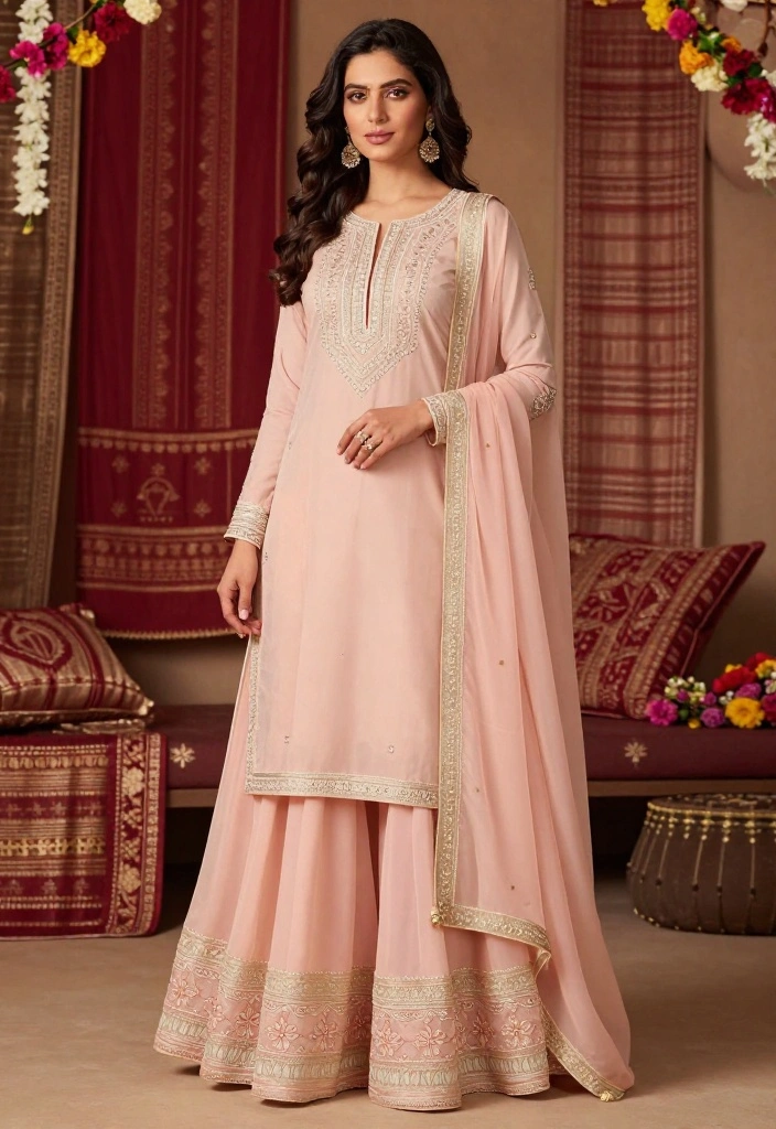 19 Mehndi Outfit Ideas That Steal the Show - 5. Elegant Sharara Suit 1