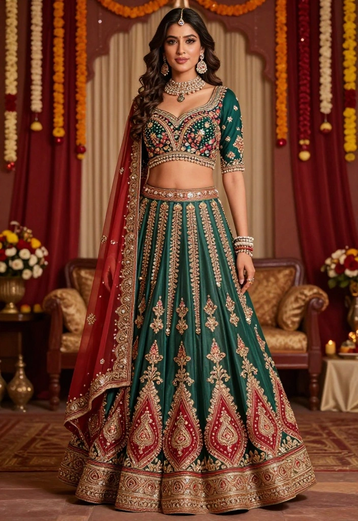 19 Mehndi Outfit Ideas That Steal the Show - 8. Ethnic Skirt with Embellished Top 1