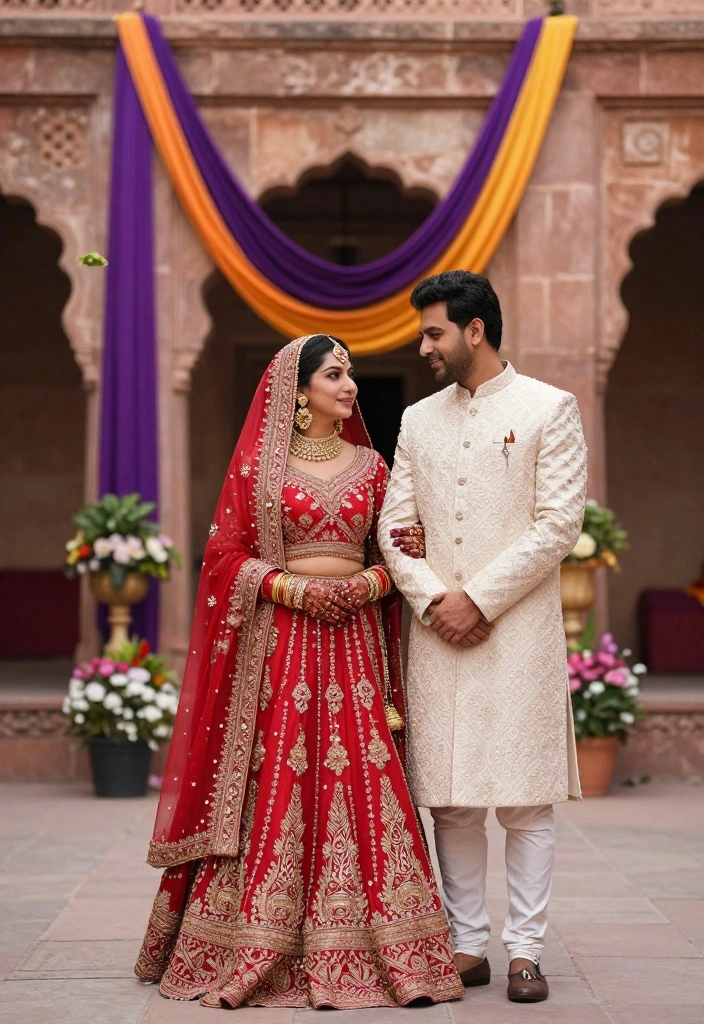 19 Nikkah Photoshoot Ideas That Capture Spiritual Beauty - 1. Traditional Outfit Showcase 1