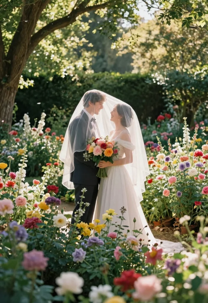 19 Nikkah Photoshoot Ideas That Capture Spiritual Beauty - 2. Garden Bliss 1