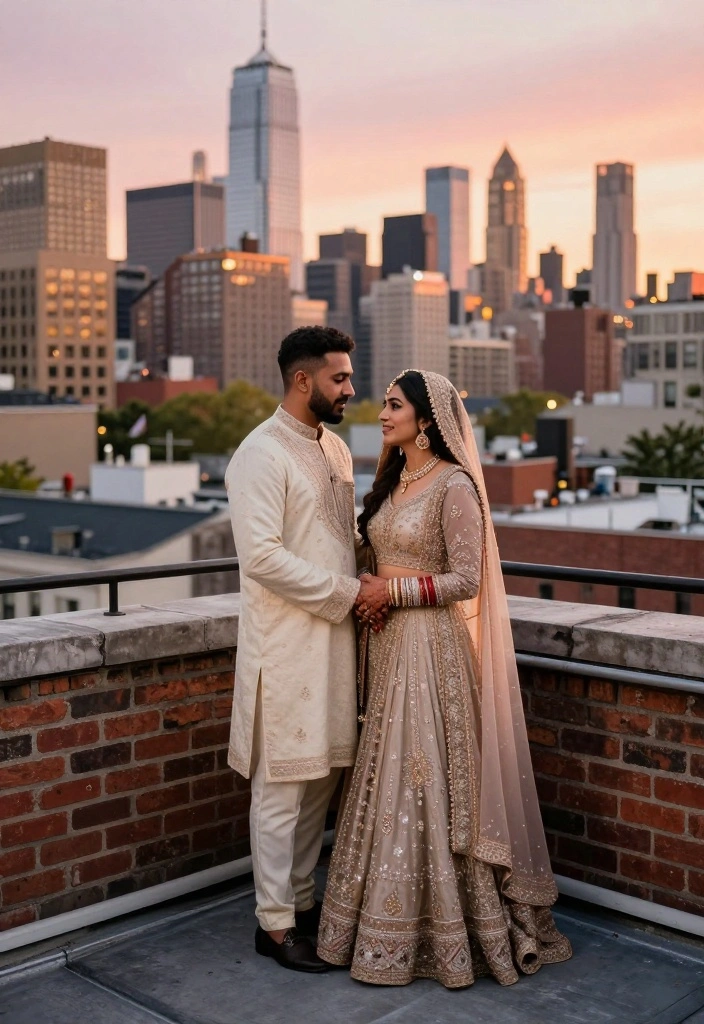 19 Nikkah Photoshoot Ideas That Capture Spiritual Beauty - 6. Unique Backdrops 1