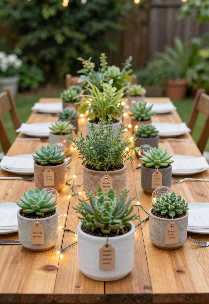 19 One Year Anniversary Decorations Ideas That Spark Joy - 2. Potted Plant Centerpieces 1