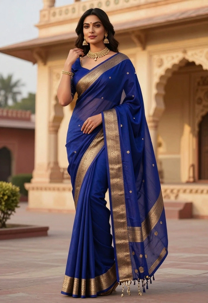 19 Photoshoot Ideas In Saree That Look Stunning - 1. The Classic Pallu Drape 1