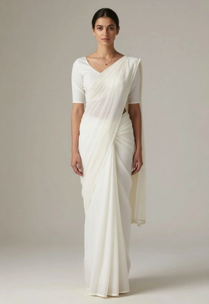 19 Photoshoot Ideas In Saree That Look Stunning - 15. The Minimalist Look 1
