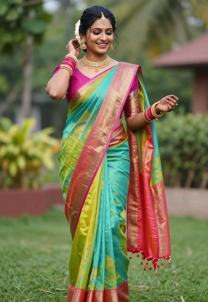 19 Photoshoot Ideas In Saree That Look Stunning - 16. The Playful Drape 1