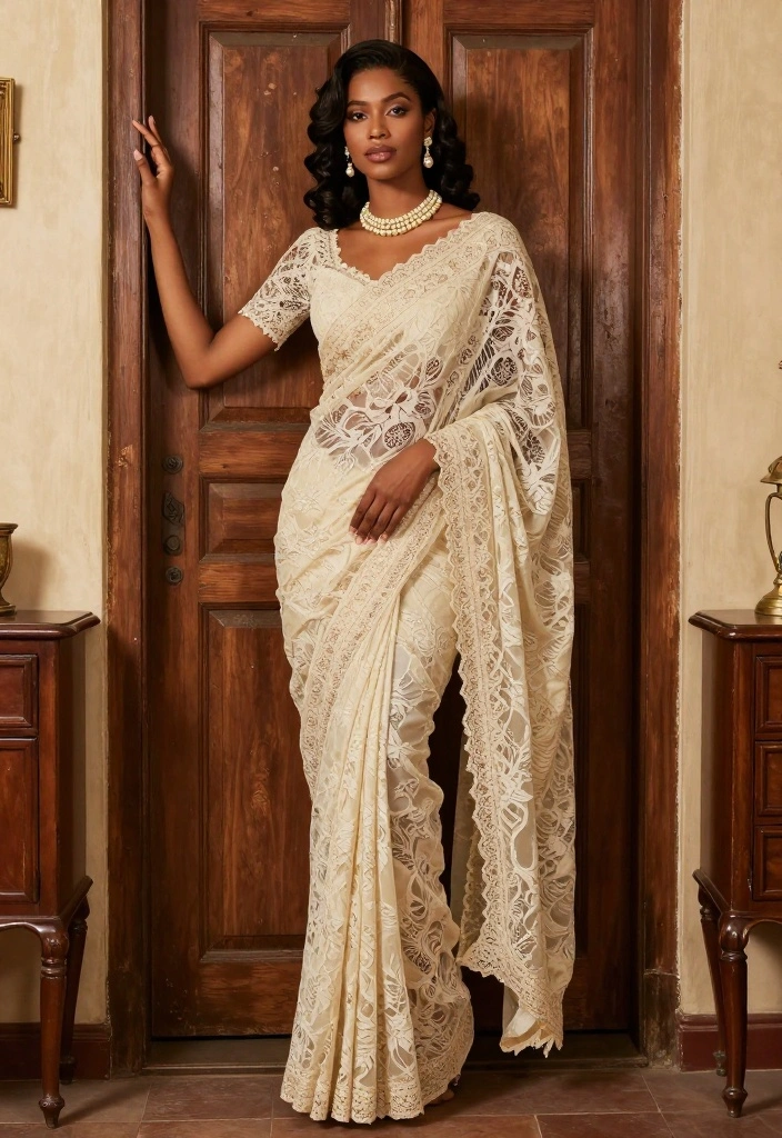 19 Photoshoot Ideas In Saree That Look Stunning - 7. Vintage Glamour 1