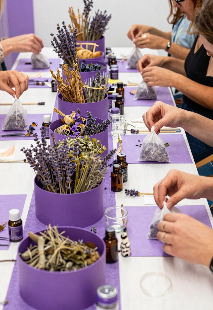 19 Purple Bridal Shower Ideas That Radiate Royalty - 11. DIY Lavender Potpourri Station 1
