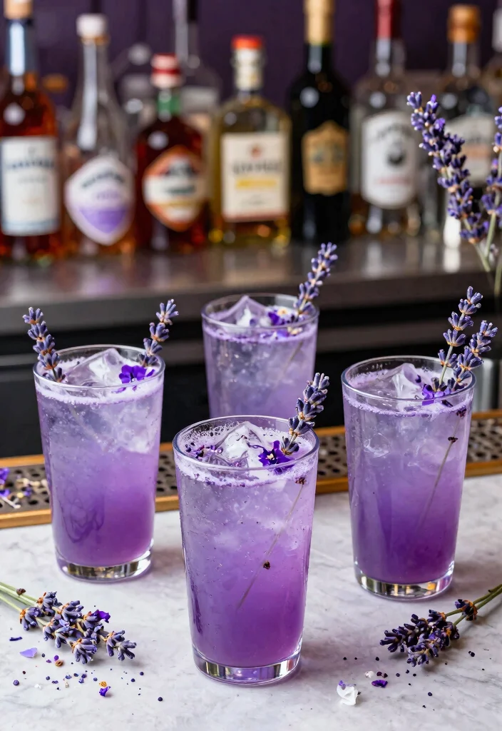19 Purple Bridal Shower Ideas That Radiate Royalty - 5. Lavender Cocktails 1