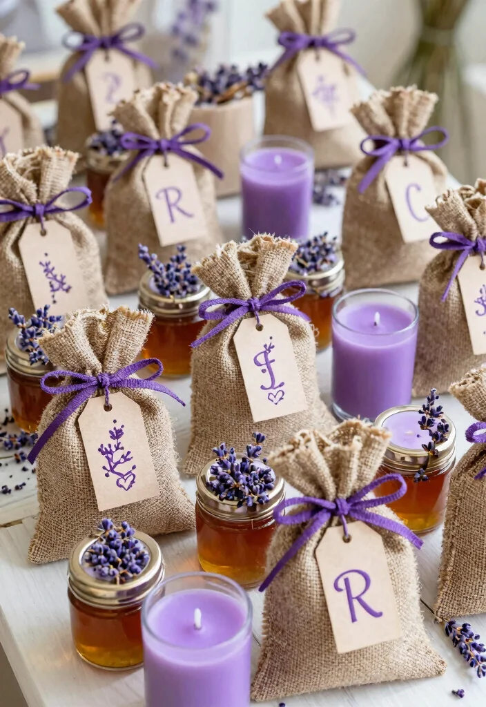 19 Purple Bridal Shower Ideas That Radiate Royalty - 6. Creative Party Favors 1