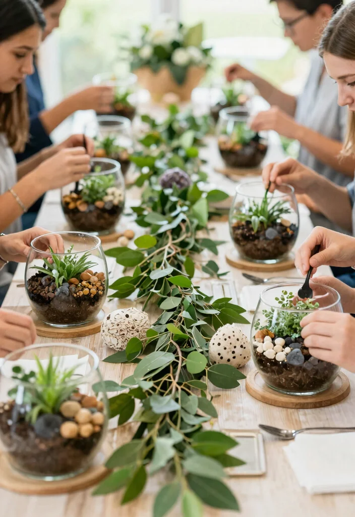 19 Rustic Bridal Shower Ideas Full Of Charm - 14. DIY Terrarium Station 1