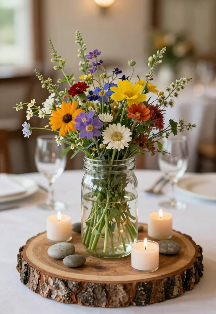 19 Rustic Bridal Shower Ideas Full Of Charm - 8. Nature-Inspired Centerpieces 1