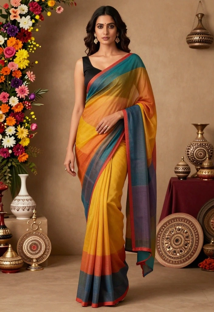 19 Sangeet Outfit Ideas That Shine On The Dance Floor - 2. Fusion Saree with a Modern Cut 1