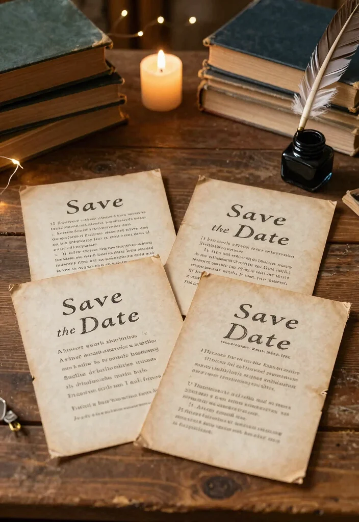 19 Save The Date Ideas That Feel Creative and Personal - 11. Vintage Book Page Invitations 1