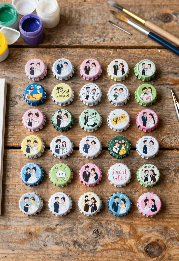 19 Save The Date Ideas That Feel Creative and Personal - 14. Upcycled Bottle Cap Magnets 1
