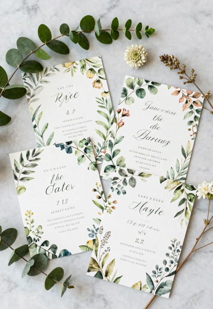 19 Save The Date Ideas That Feel Creative and Personal - 6. Botanical Print Save the Dates 1